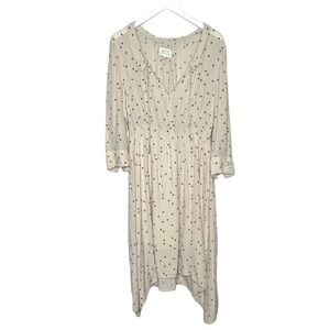 McGuire Peasant Midi Dress Beige Polka Dot Size M